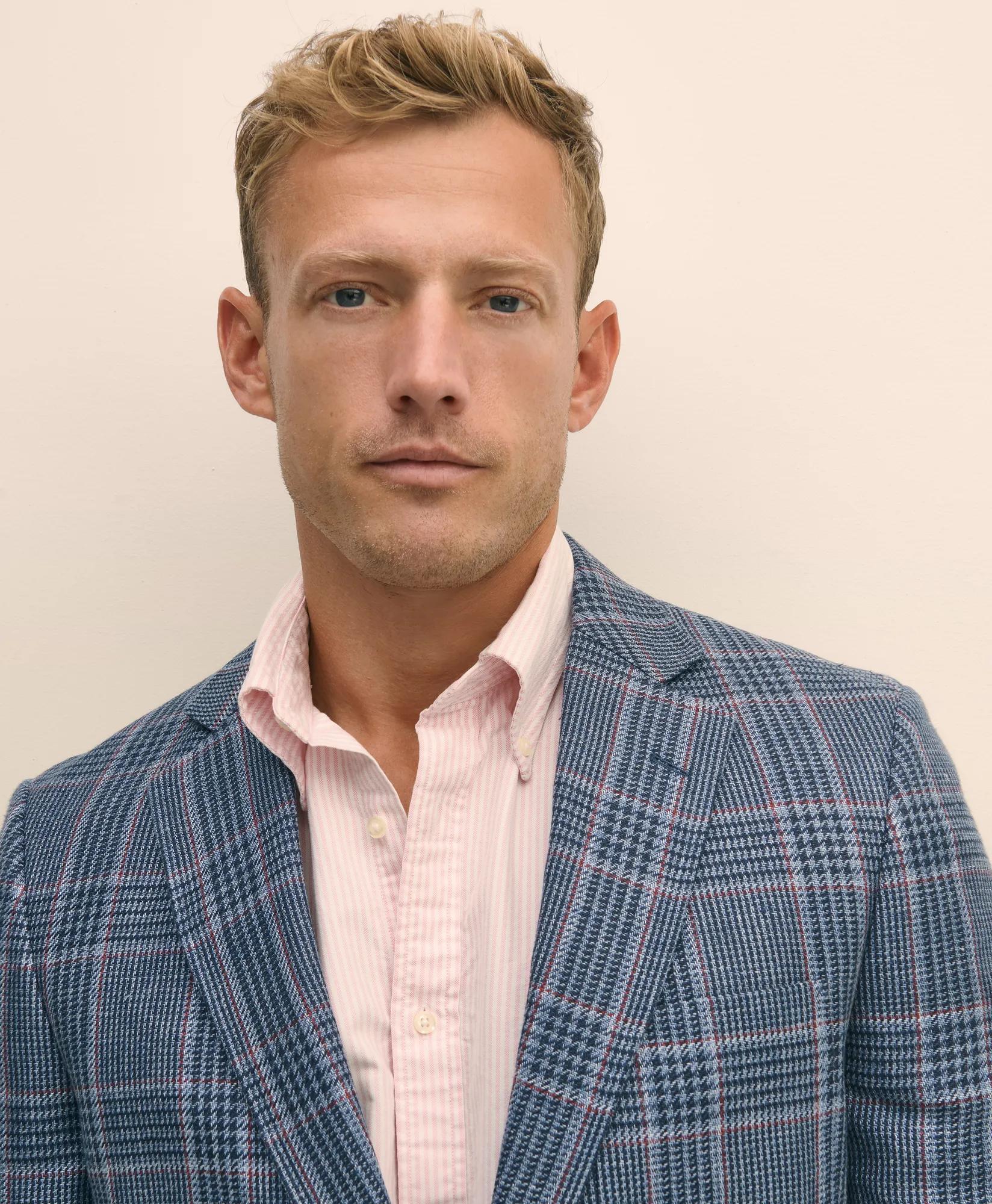 Classic Fit Linen-Silk-Cotton Check 1818 Sport Coat