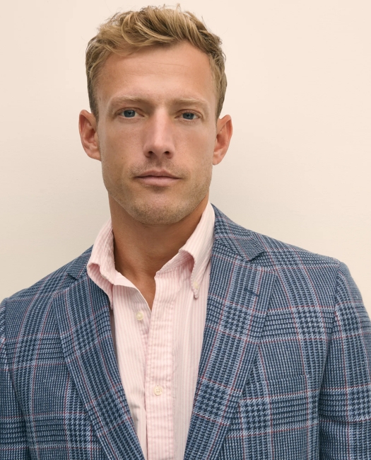 Classic Fit Linen-Silk-Cotton Check 1818 Sport Coat