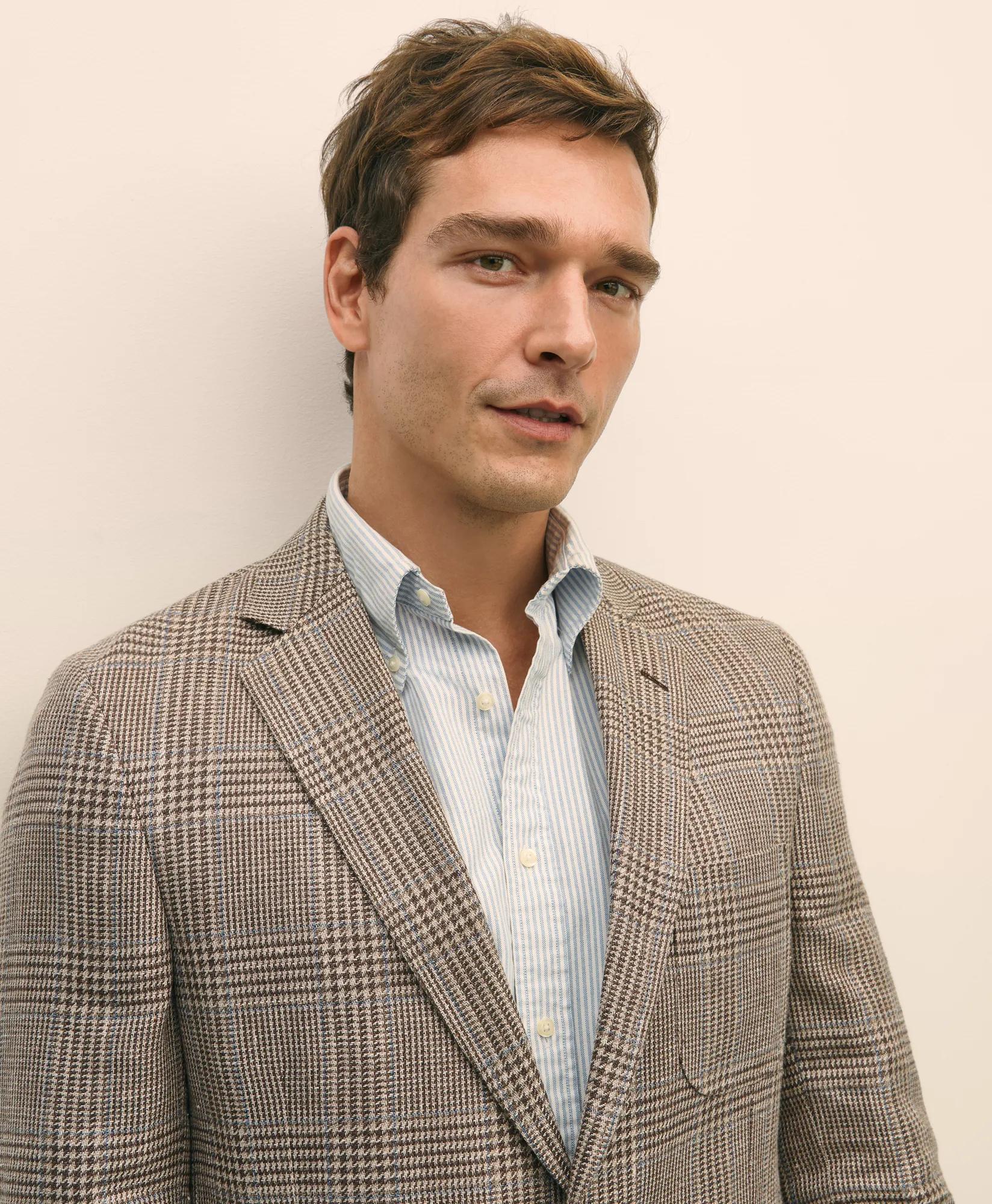Classic Fit Linen-Silk-Cotton Check 1818 Sport Coat