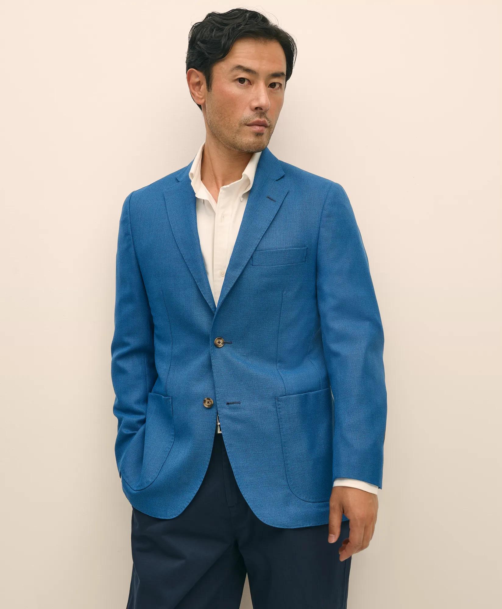 Slim Fit Sport Coat in Hopsack Wool