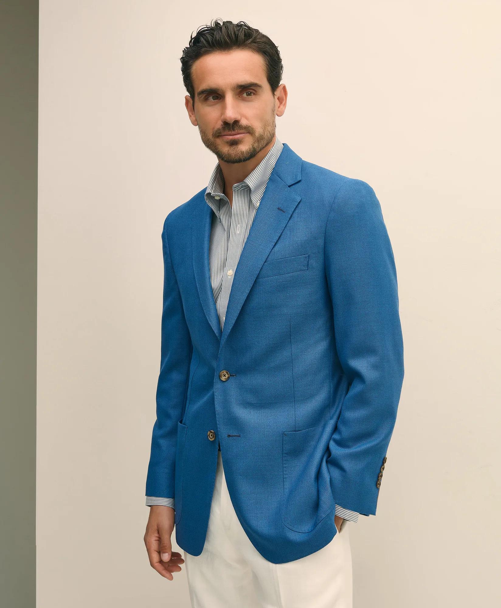 Traditional Fit Sport Coat in Hopsack Wool