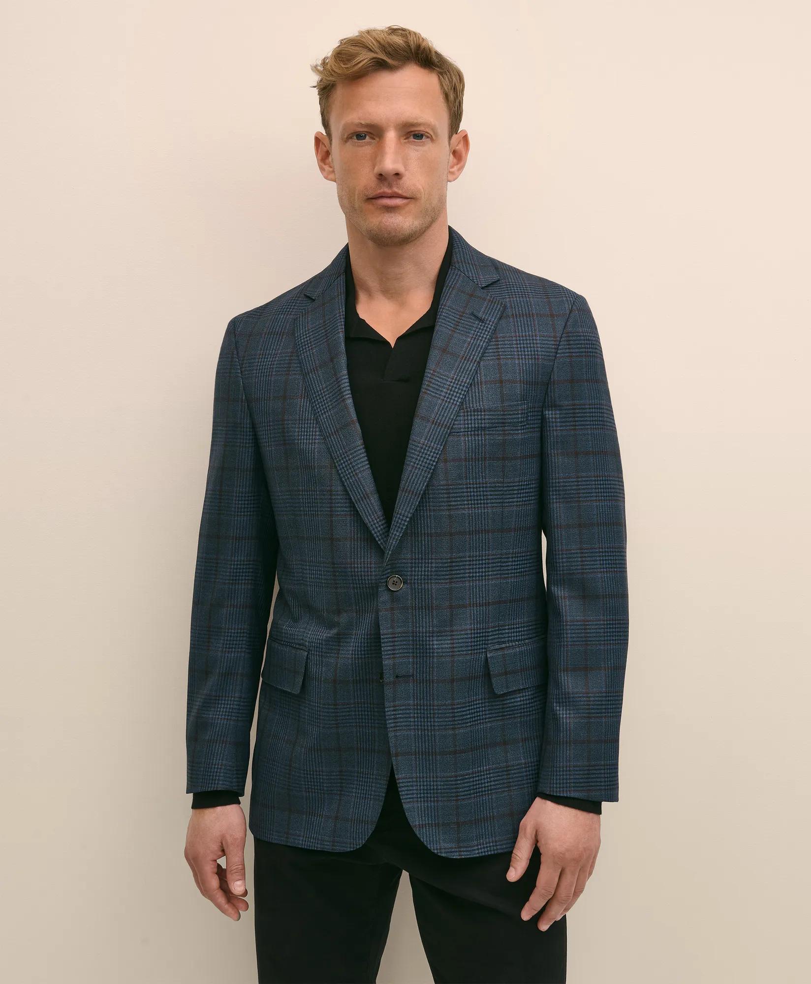 Classic Fit Merino Wool Overcheck Sport Coat