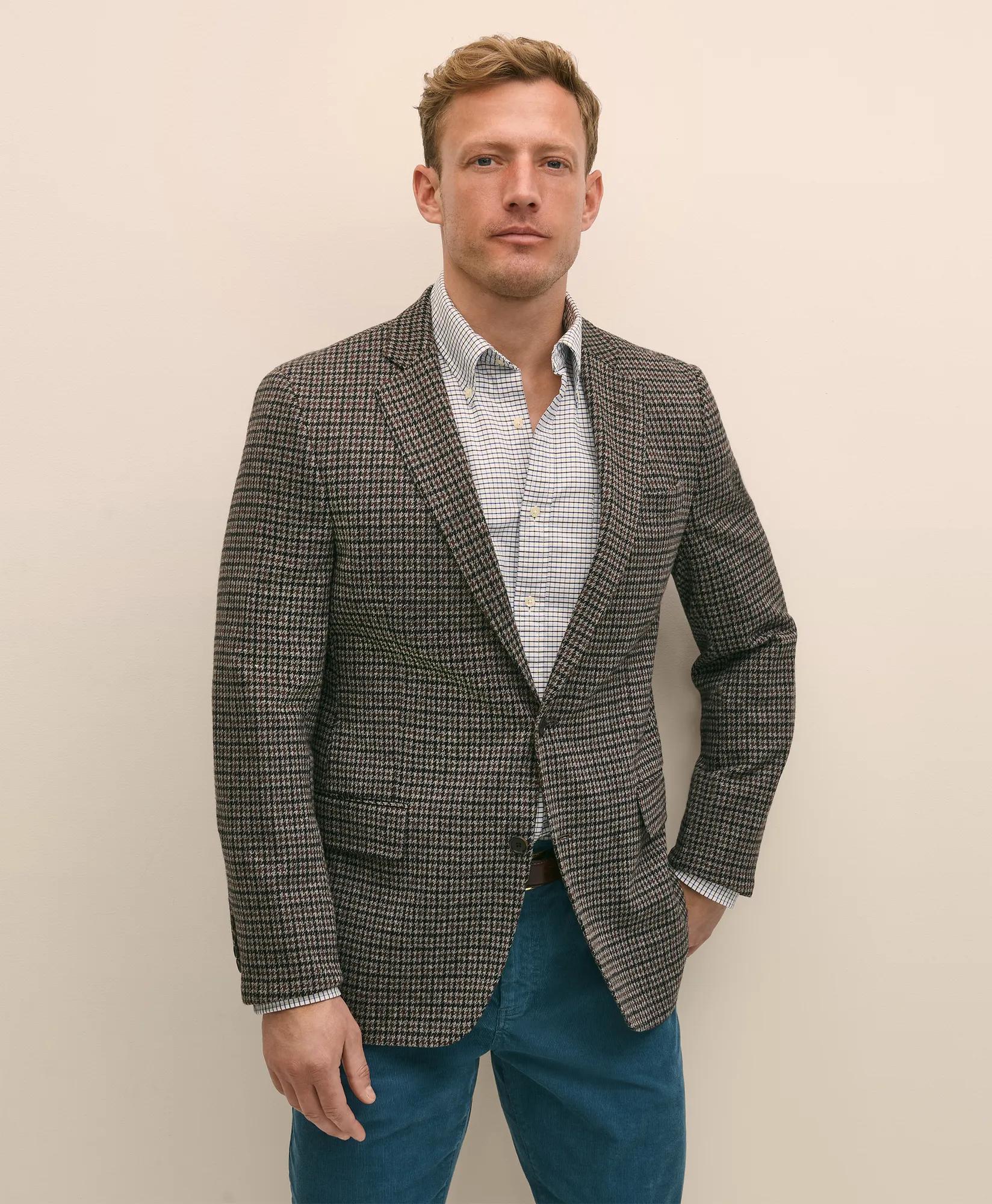 Classic Fit Cotton Wool Blend Knit Check Sport Coat