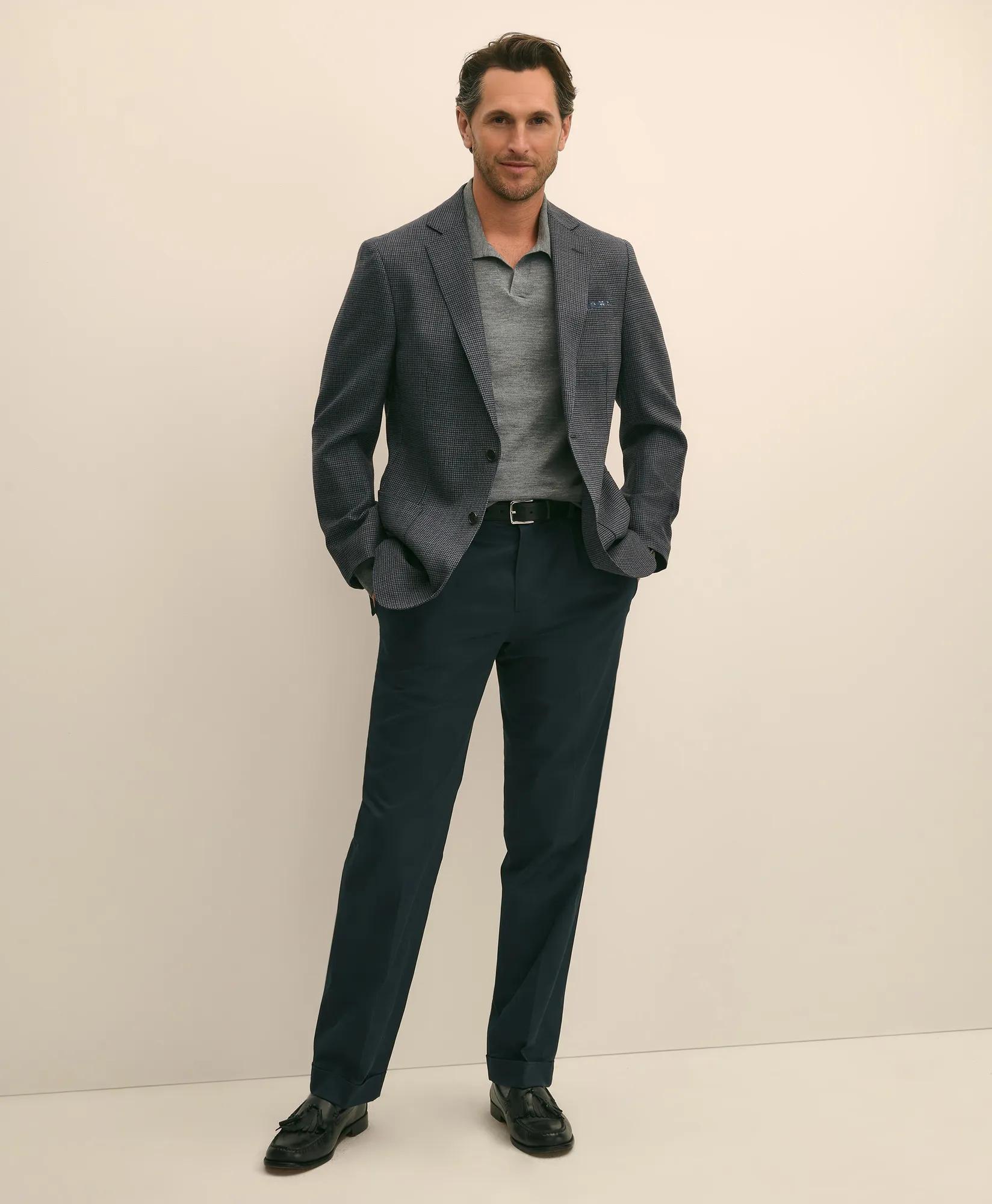 Traditional Fit Wool Hopsack Gingham Sport Coat