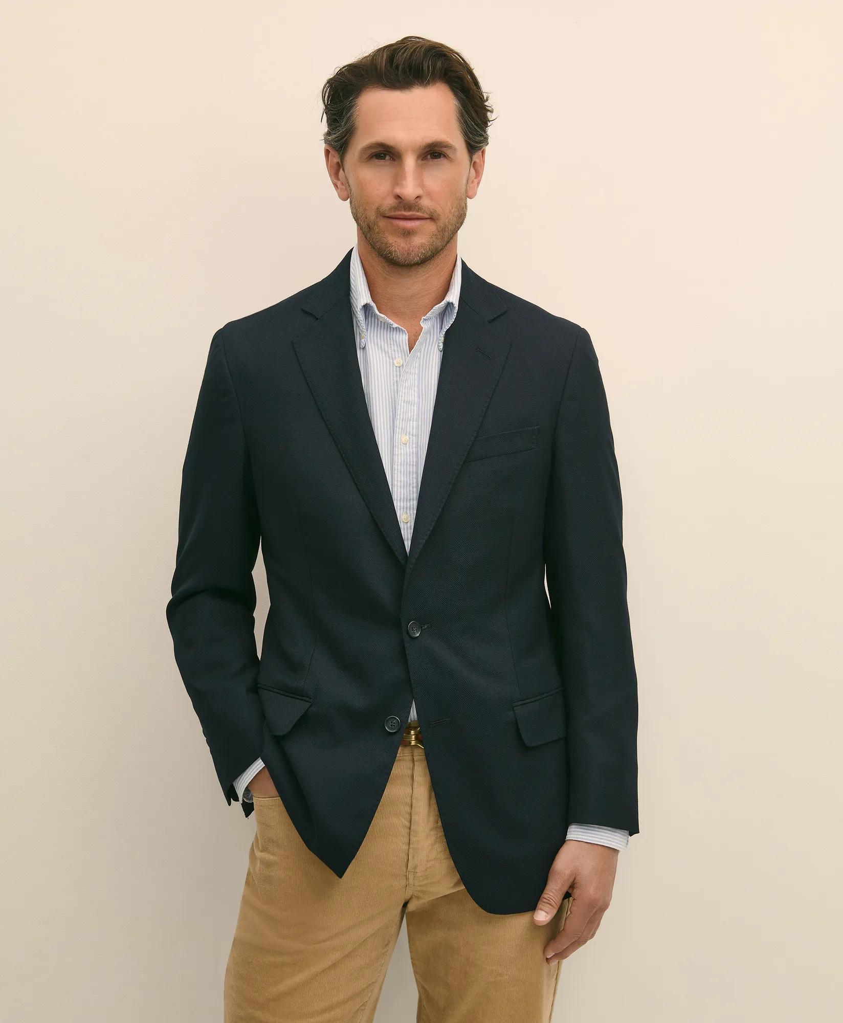 Traditional Fit Wool Hopsack Sport Coat