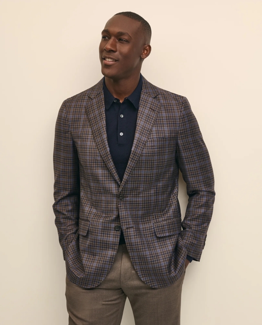 Traditional Fit Wool Plaid-Gingham Sport Coat