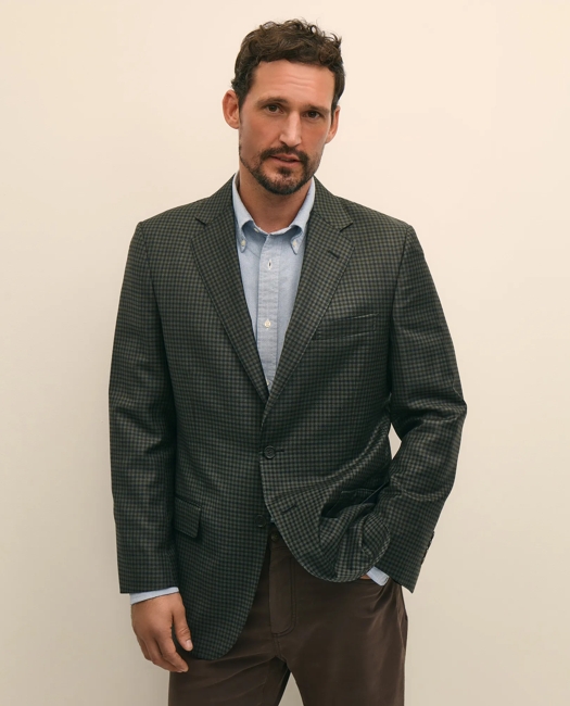 Traditional Fit Wool Gingham Sport Coat