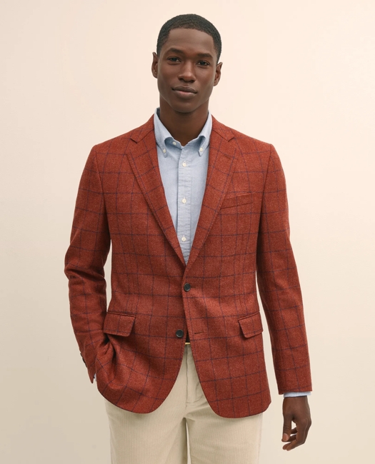 Classic Fit Wool-Cashmere Tweed Windowpane 1818 Sport Coat