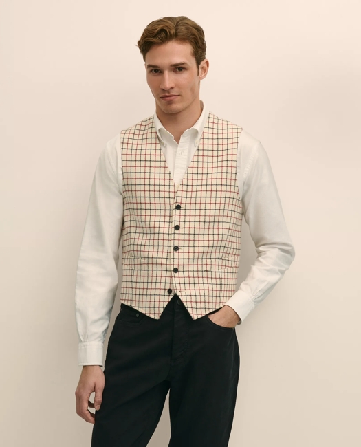 Classic Fit Wool Tattersall Suit Vest