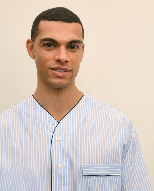 Cotton Broadcloth Striped Nightshirt