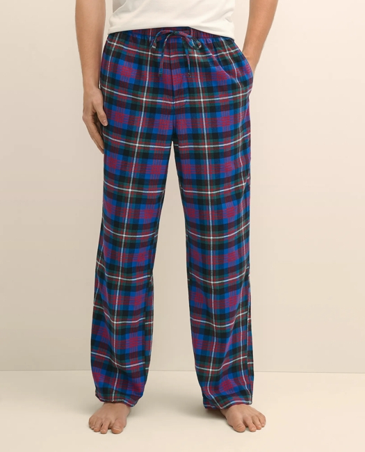 Cotton Flannel Black Watch Plaid Lounge Pants