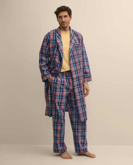 Cotton Broadcloth Madras Robe