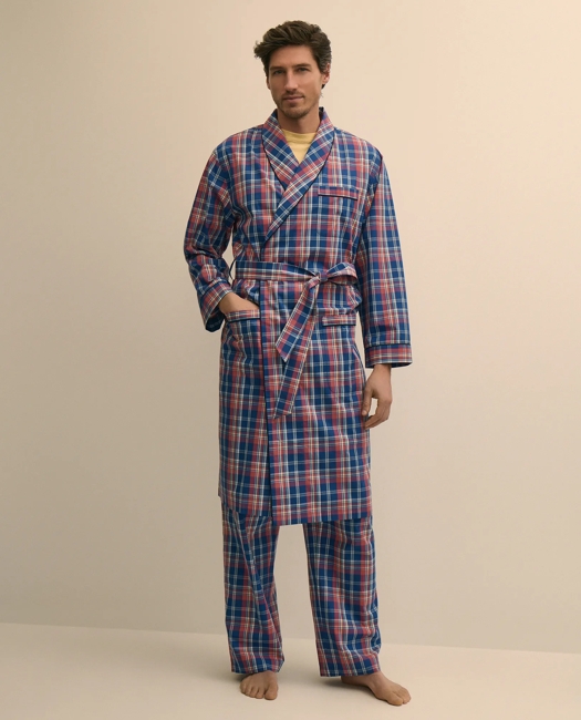 Cotton Broadcloth Madras Robe