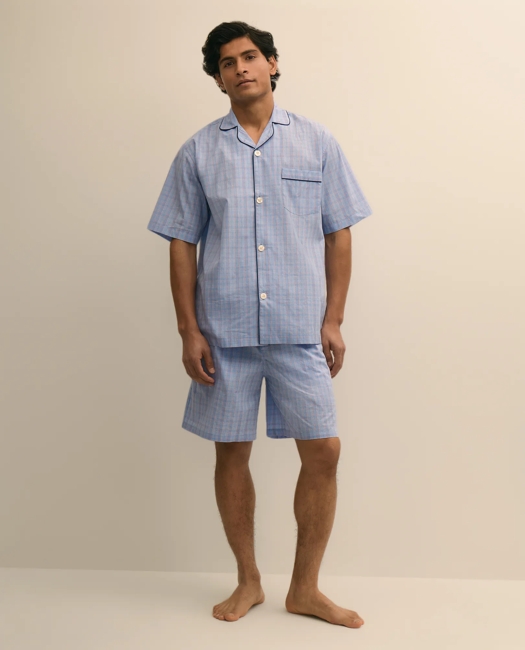 Cotton Broadcloth Glen Plaid Short Pajamas