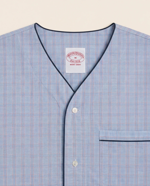 Cotton Broadcloth Glen Plaid Nightshirt - Blue Multi
