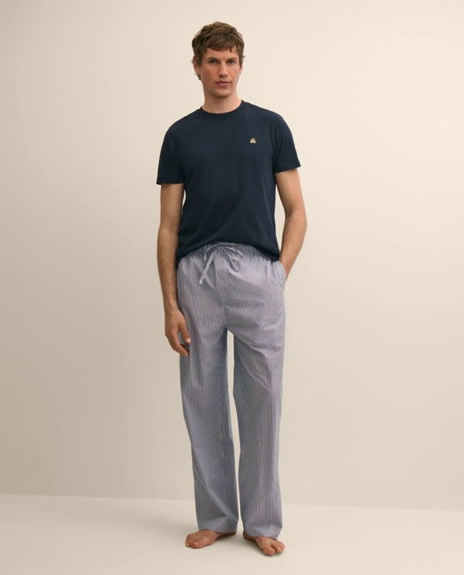 Cotton Broadcloth Striped Lounge Pants