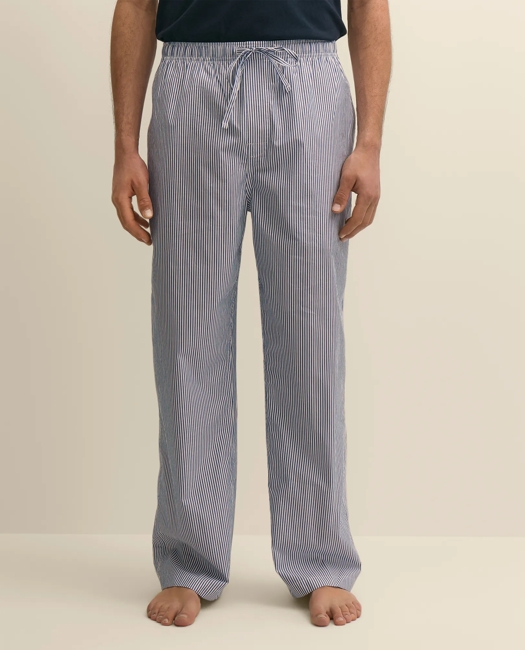 Cotton Broadcloth Striped Lounge Pants