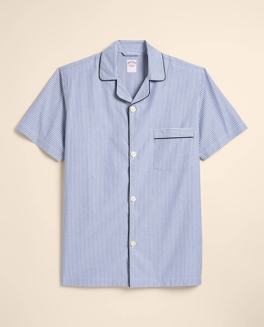 Cotton Broadcloth Striped Short Pajamas