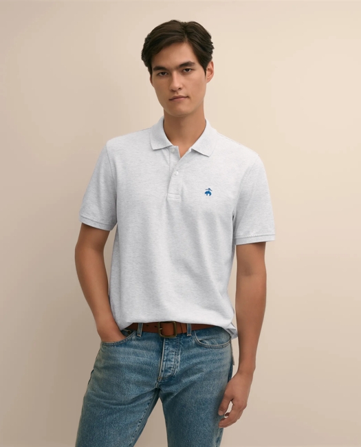 Golden Fleece Stretch Supima Polo Shirt - Light Grey Heather