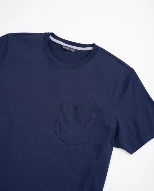 Supima Cotton Pocket Crewneck T-Shirt - Navy