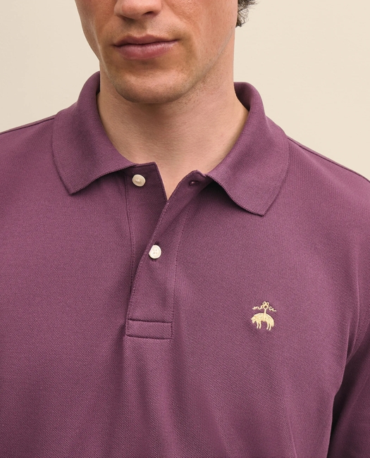 Golden Fleece Stretch Supima Long-Sleeve Polo Shirt - Purple