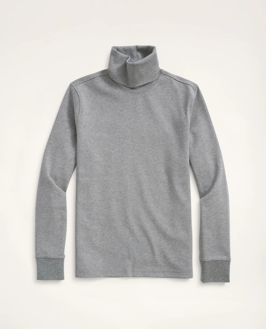 Stretch Supima Cotton Turtleneck Shirt - Medium Grey Heather