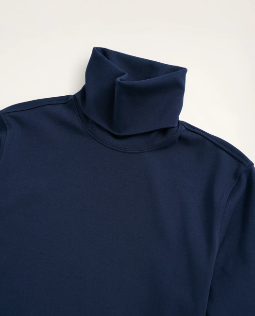 Stretch Supima Cotton Turtleneck Shirt - Navy
