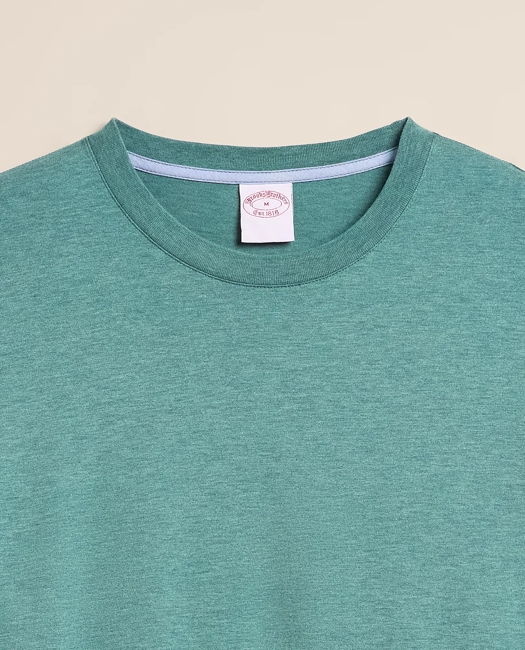Supima Cotton Long-Sleeve Logo T-Shirt - Teal Heather