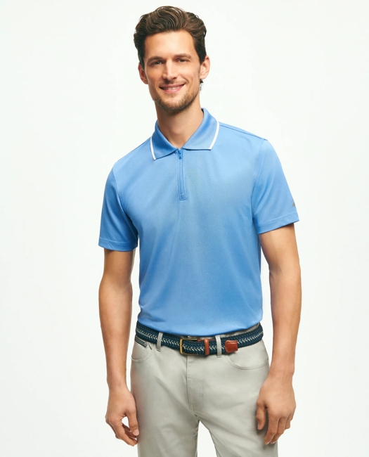 Performance Series Quarter-Zip Pique Polo Shirt - Bright Blue