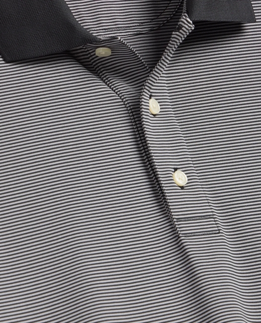 Performance Series Micro Stripe Jersey Polo Shirt - Silver-Black