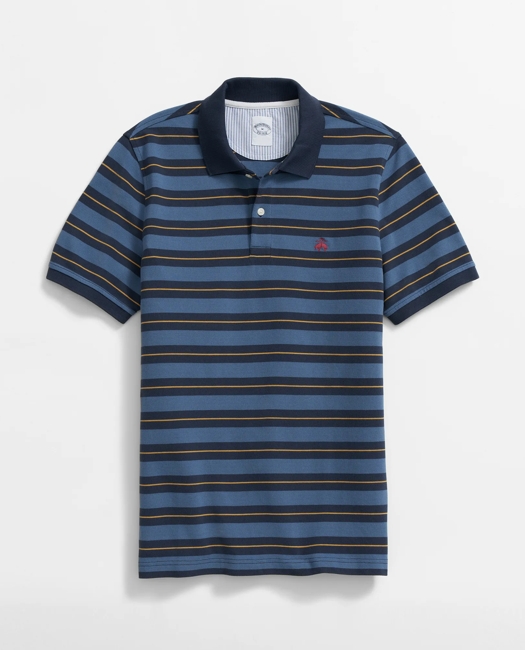 Golden Fleece Variegated Stripe Supima Polo Shirt