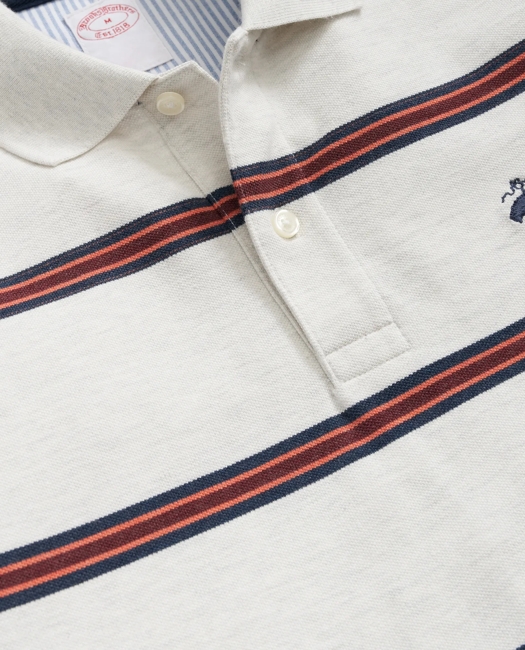 Golden Fleece Multi Striped Long Sleeve Polo in Supima Cotton