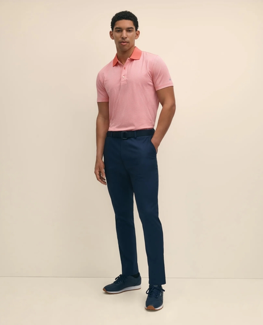 Performance Series Micro Stripe Jersey Polo Shirt - Orange Multi