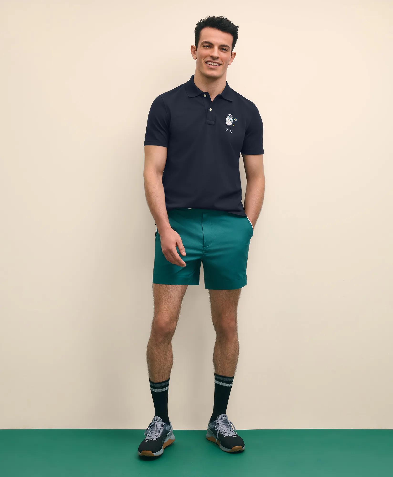 X Prince Cotton Blend Short-Sleeve Embroidered Henry Polo Shirt