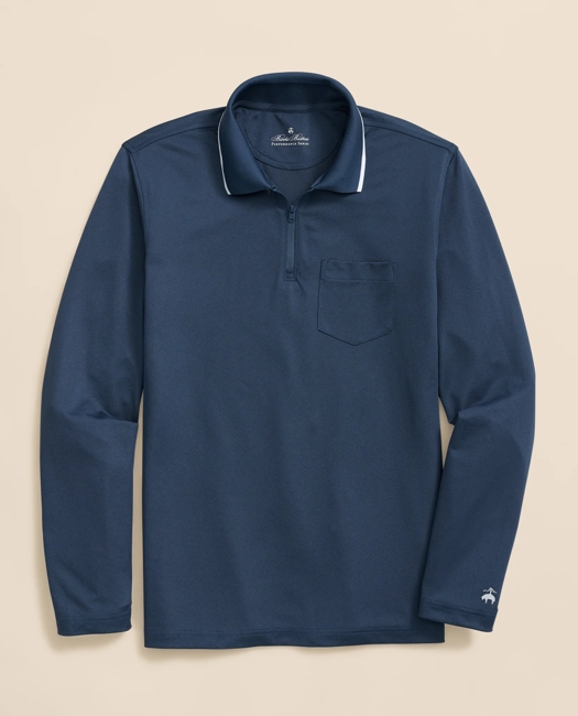 Performance Series Long-Sleeve Zip-Neck Polo Shirt