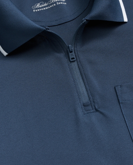 Performance Series Long-Sleeve Zip-Neck Polo Shirt