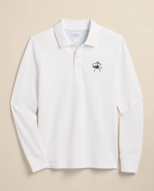 Golden Fleece Stretch Supima Cotton Long-Sleeve Henry Polo Shirt