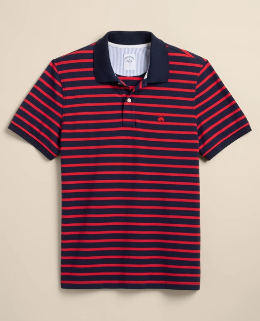 Golden Fleece Stretch Supima Cotton Short-Sleeve Striped Polo Shirt