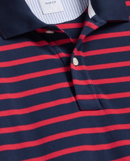 Golden Fleece Stretch Supima Cotton Short-Sleeve Striped Polo Shirt