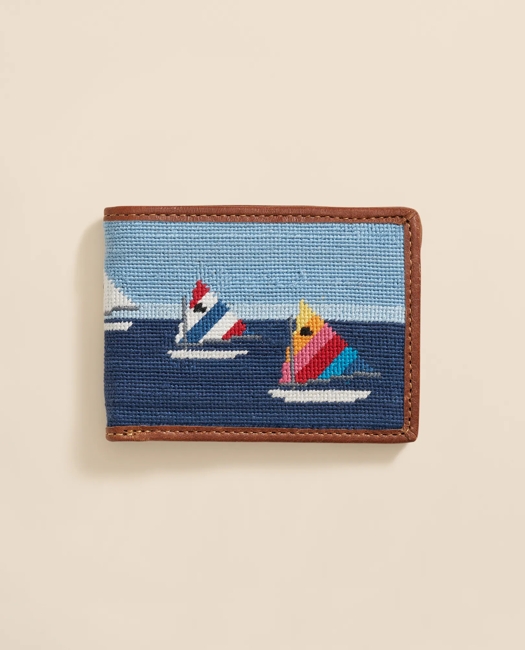 Smathers & Branson Needlepoint Sailboat Wallet