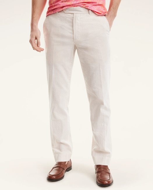 Clark Straight-Fit Cotton Seersucker Pants