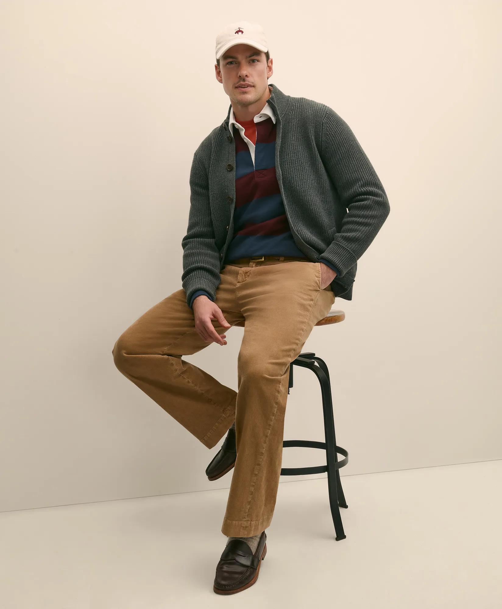 Cotton Relaxed Garment Dyed Corduroy Chino Pants