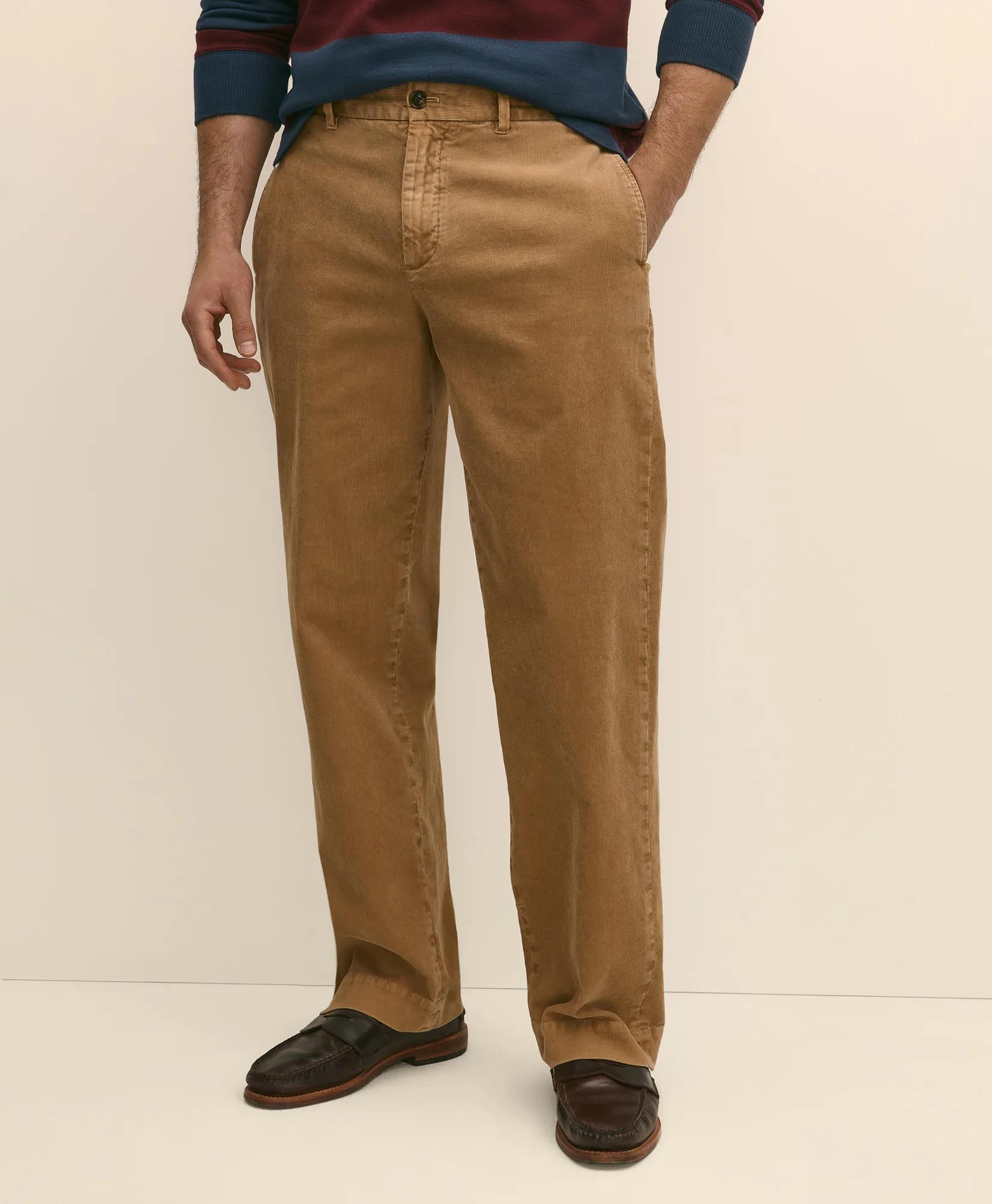 Cotton Relaxed Garment Dyed Corduroy Chino Pants