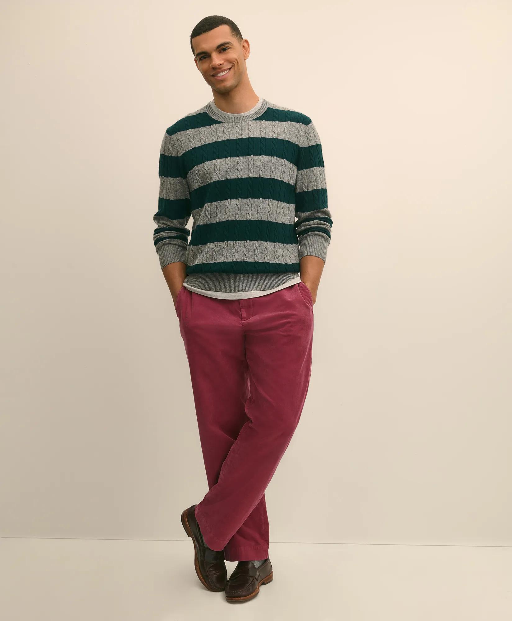 Cotton Relaxed Garment Dyed Corduroy Chino Pants