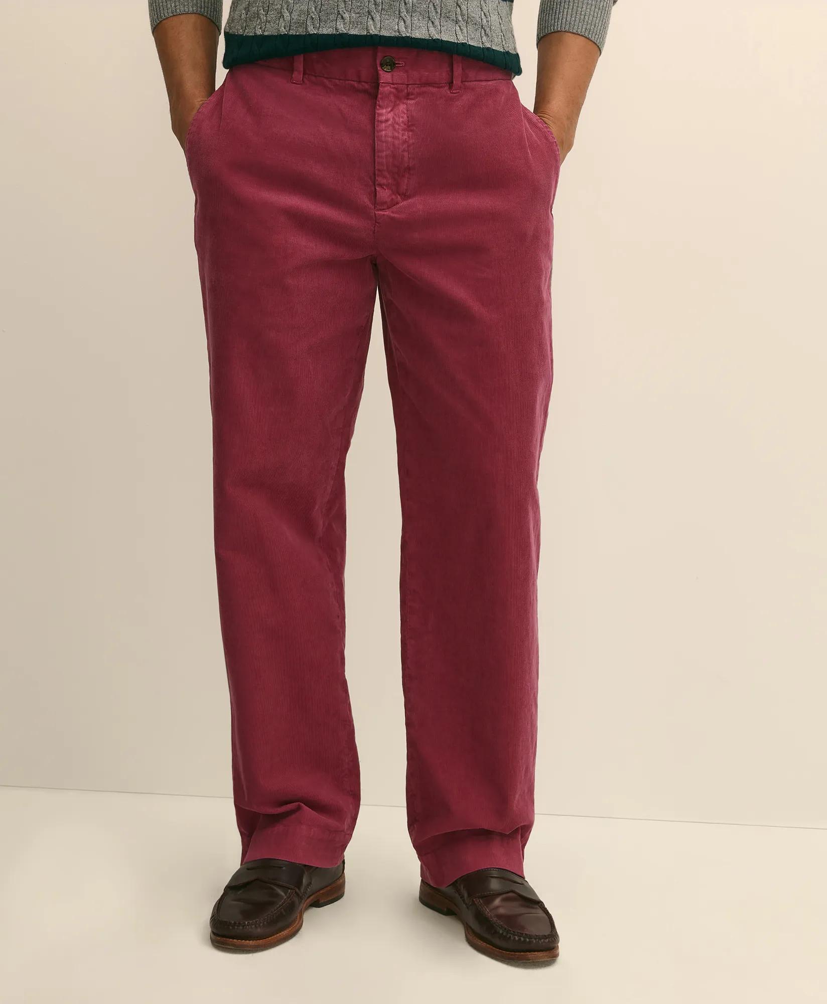 Cotton Relaxed Garment Dyed Corduroy Chino Pants