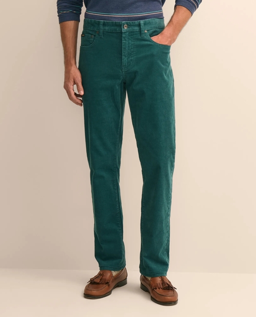 Cotton 5-Pocket Corduroy Pants - Dark Teal
