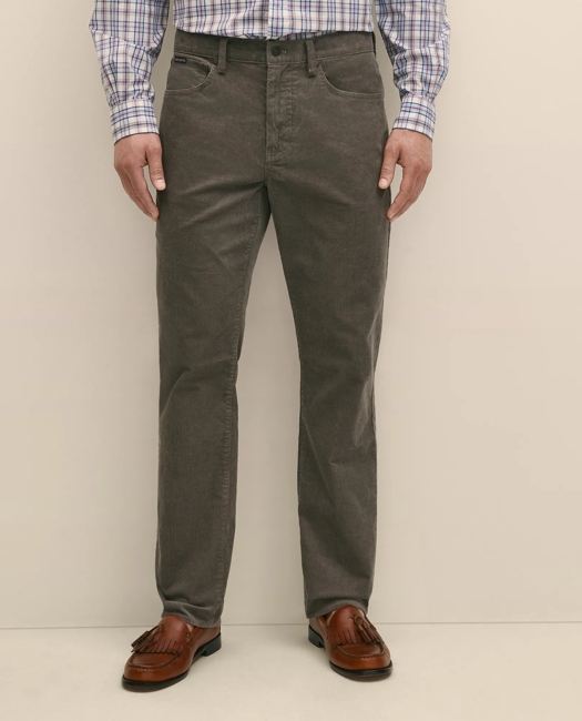 Cotton 5-Pocket Corduroy Pants - Grey