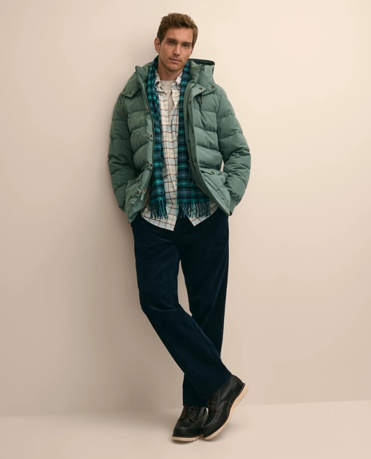 Cotton Wide-Wale Pleated Corduroy Pants
