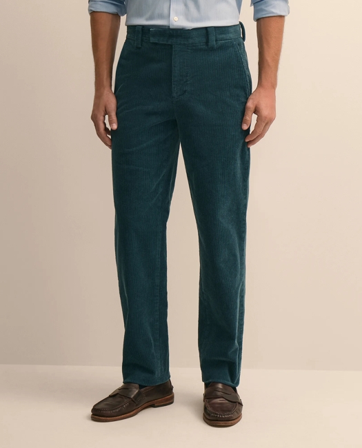 Regular Fit Wide-Wale Corduroy Pants - Blue