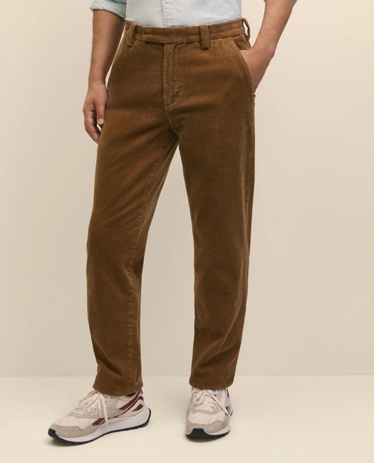 Slim Fit Cotton Wide-Wale Corduroy Pants